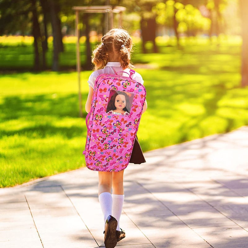 ZITA ELEMENT Doll Travel Carrier Case - Crossbody Shoulder Bag for 18 Inch Doll Accessories with Multi-Pocket, Storage Closet Wardrobe Makeovers - Image 5